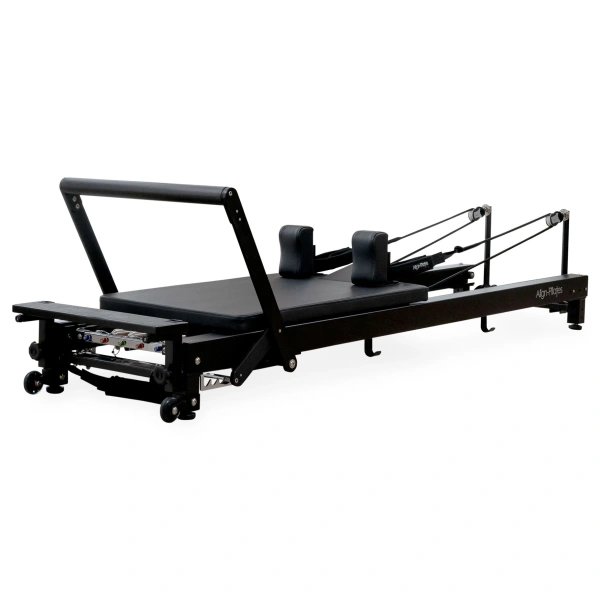 Align-Pilates C8-Noir Pro Pilates Reformer with sleek black finish and Rapid Change spring bar system.